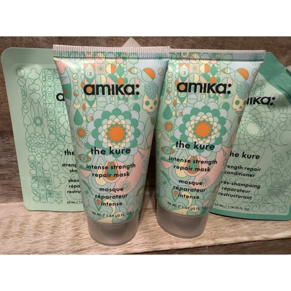Amika The Kure Intense‎ strength Hair Mask Shampoo Conditioner Set